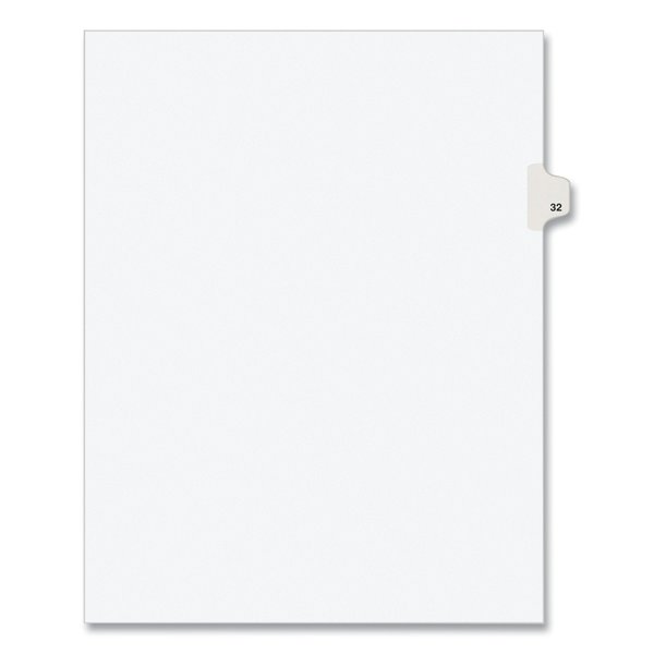 Avery Dennison Numerical Index Tab-32, 8-1/2 x 11", White, PK25 01032